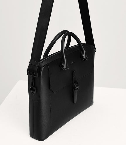 Leather Buckle Briefcase