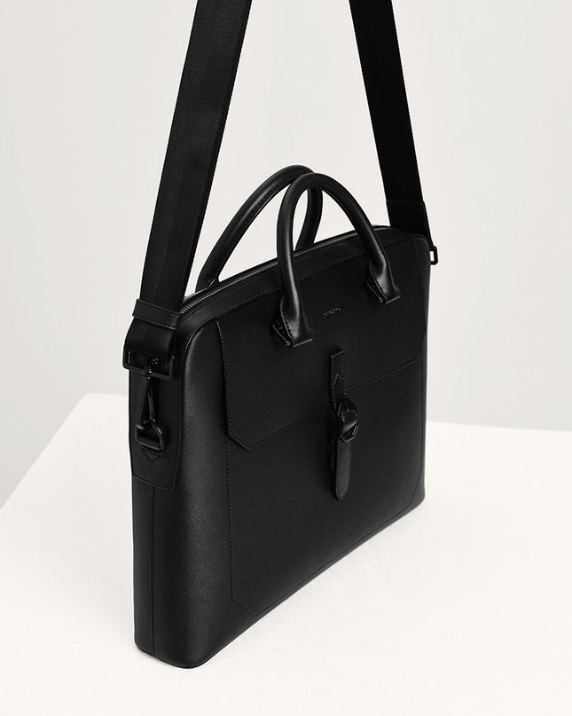 Leather Buckle Briefcase