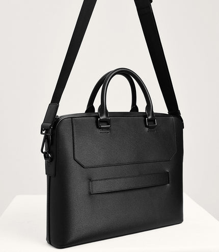 Leather Buckle Briefcase