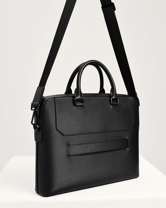 Leather Buckle Briefcase