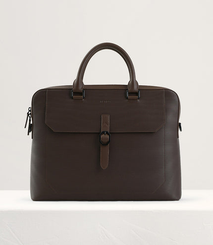 Leather Buckle Briefcase