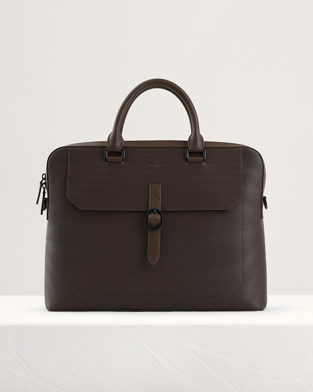 Leather Buckle Briefcase