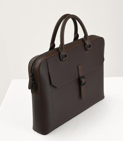 Leather Buckle Briefcase
