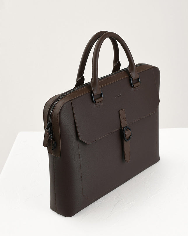 Leather Buckle Briefcase