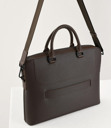 Leather Buckle Briefcase
