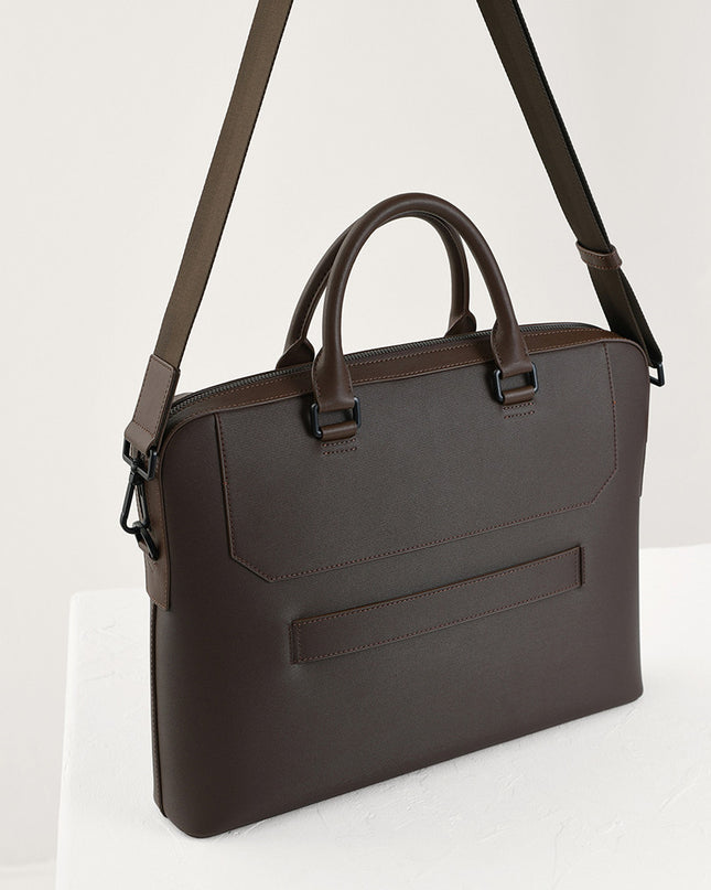 Leather Buckle Briefcase