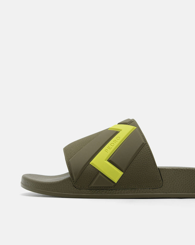 Embossed Rubber Sandals - Olive