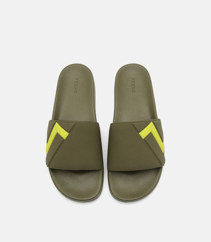 Embossed Rubber Sandals - Olive