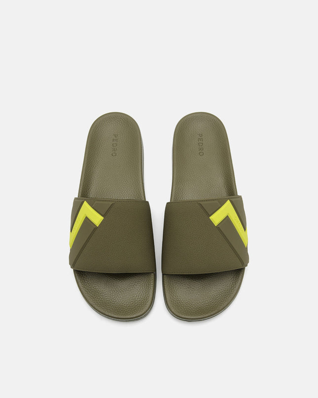 Embossed Rubber Sandals - Olive