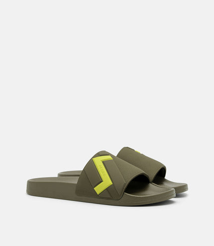 Embossed Rubber Sandals - Olive