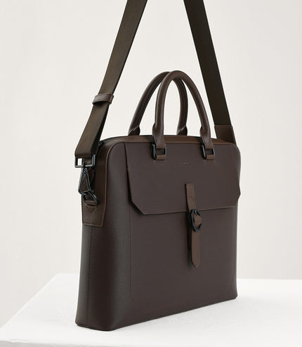 Leather Buckle Briefcase