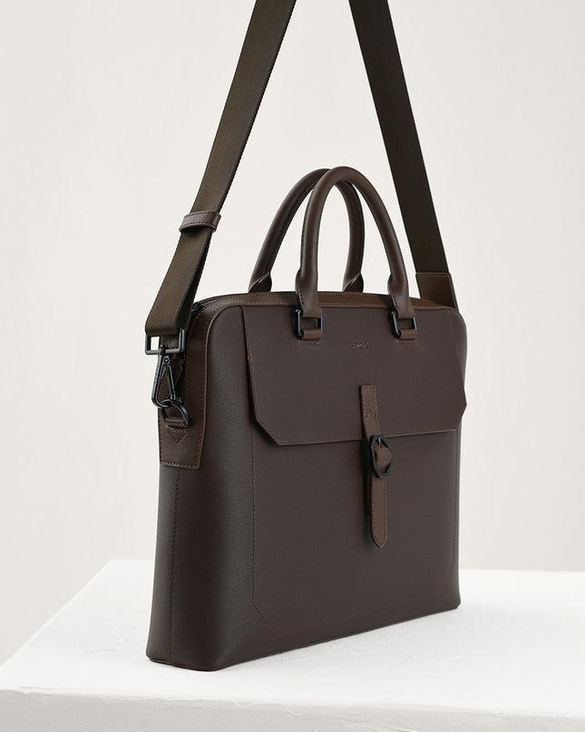 Leather Buckle Briefcase