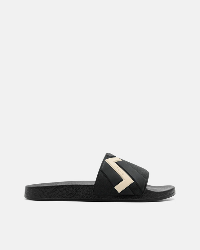 Embossed Rubber Sandals - Black