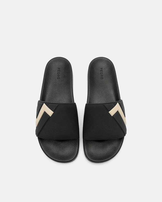 Embossed Rubber Sandals - Black