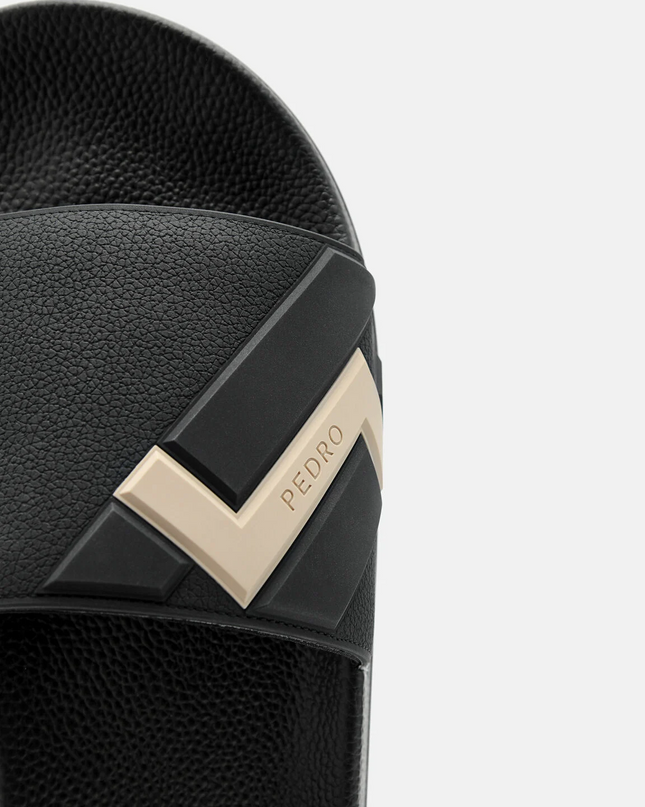 Embossed Rubber Sandals - Black