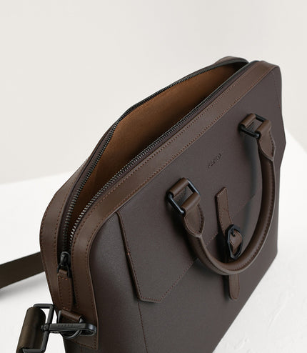 Leather Buckle Briefcase