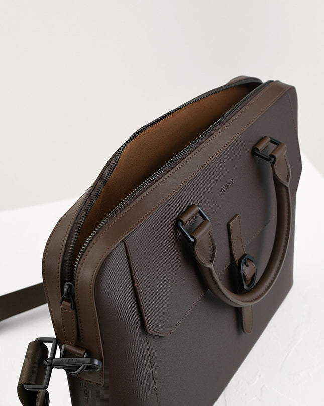 Leather Buckle Briefcase