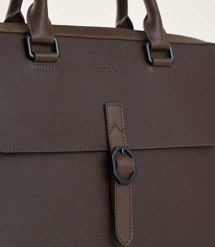 Leather Buckle Briefcase