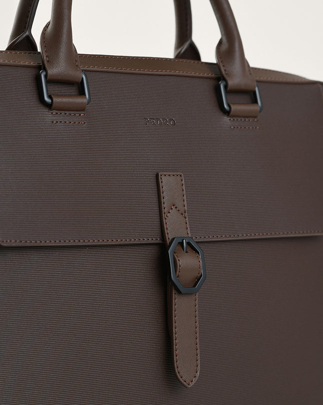 Leather Buckle Briefcase