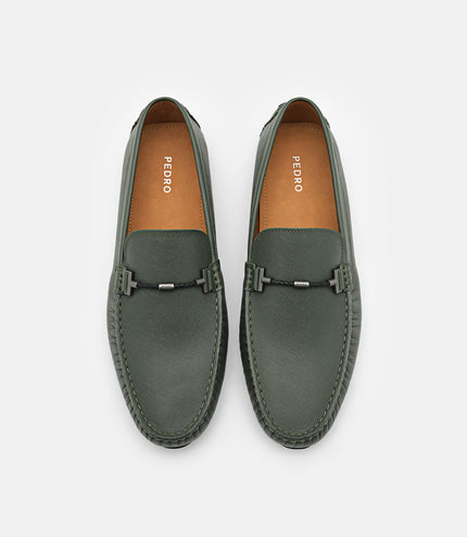 Robert Leather Driving Shoes - Military Green