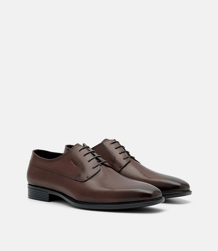 Leather Derby Shoes - Brown