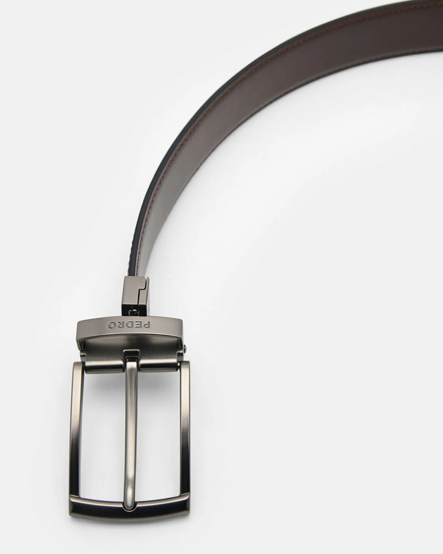 Leather Reversible Pin Belt