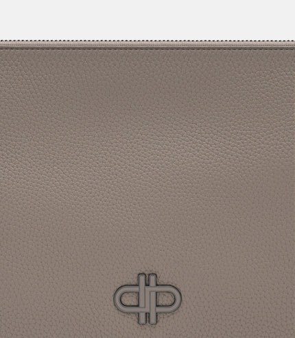 Two-Way Leather Clutch Bag - Taupe