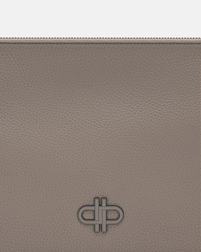 Two-Way Leather Clutch Bag - Taupe