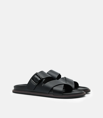 Helix Cross Sandals - Black