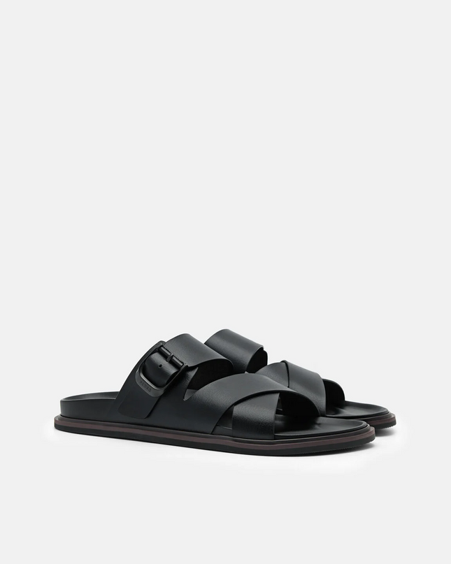 Helix Cross Sandals - Black