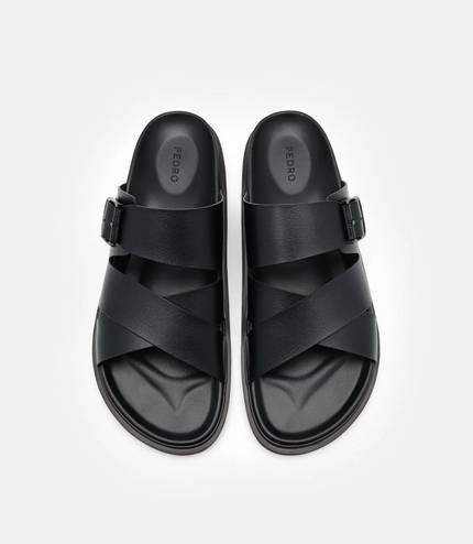 Helix Cross Sandals - Black