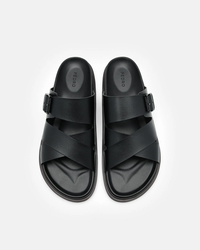 Helix Cross Sandals - Black