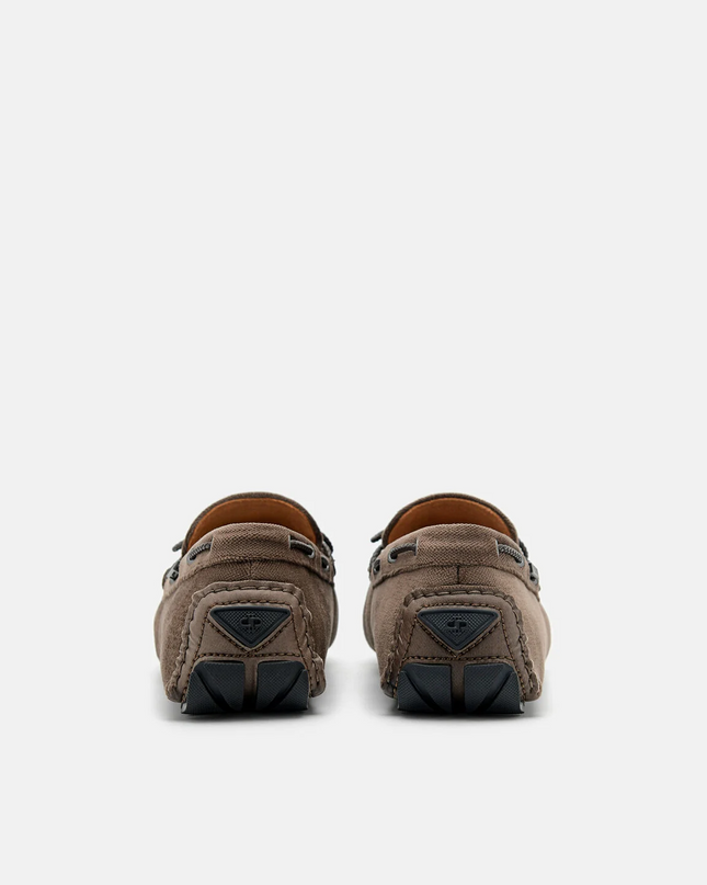 Corduroy Bow Driving Shoes - Brown