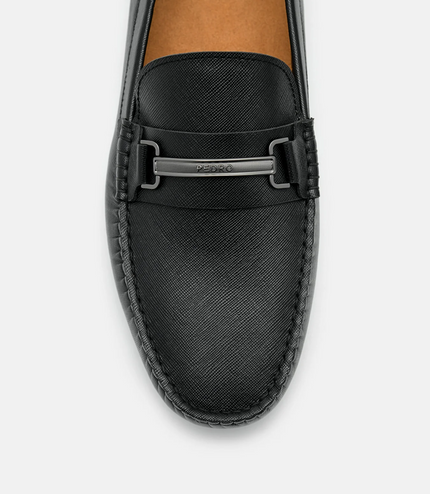 Leather Horsebit Driving Shoes - Black