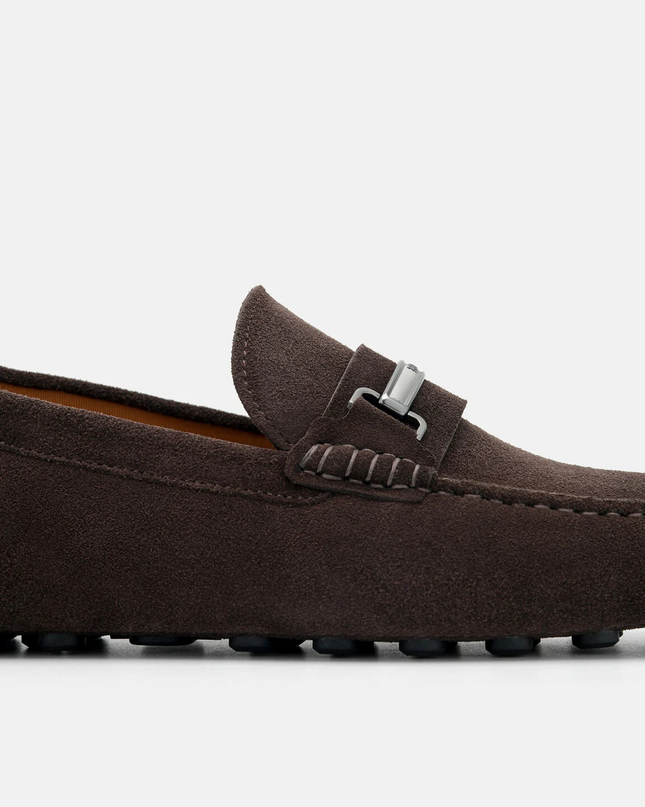 Leather Horsebit Driving Shoes - Dark Brown