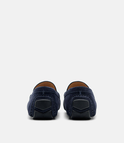 PEDRO Icon Suede Horsebit Driving Shoes - Navy