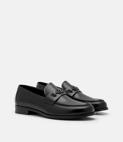 PEDRO Icon Leather Horsebit Loafer - Black
