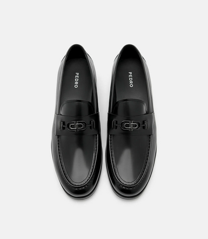 PEDRO Icon Leather Horsebit Loafer - Black