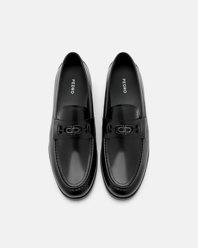 PEDRO Icon Leather Horsebit Loafer - Black