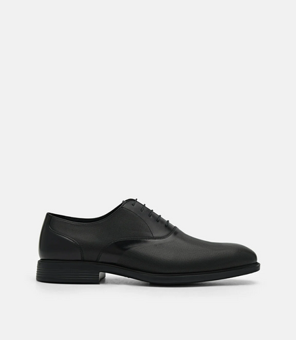 Altitude Lightweight Leather Oxford Shoes - Black