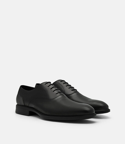 Altitude Lightweight Leather Oxford Shoes - Black