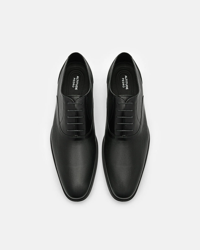 Altitude Lightweight Leather Oxford Shoes - Black