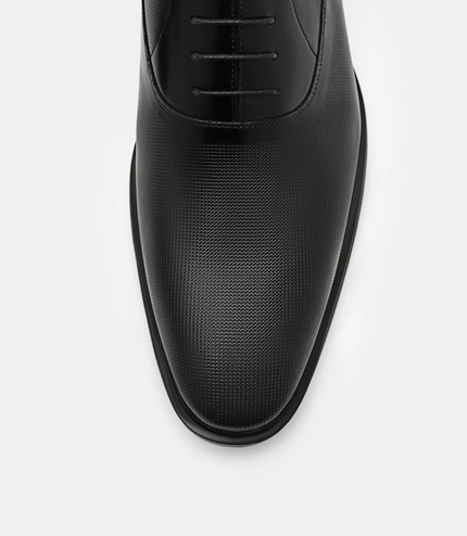 Altitude Lightweight Leather Oxford Shoes - Black