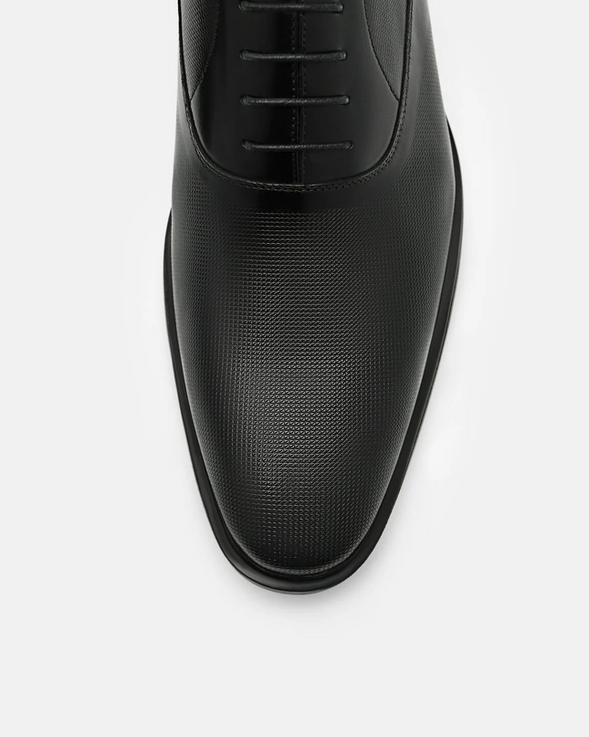 Altitude Lightweight Leather Oxford Shoes - Black