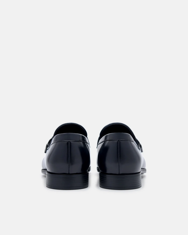 Altitude Lightweight Leather Penny Loafers - Navy