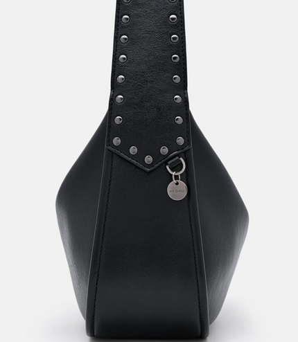 Issa Studded Shoulder Bag - Black