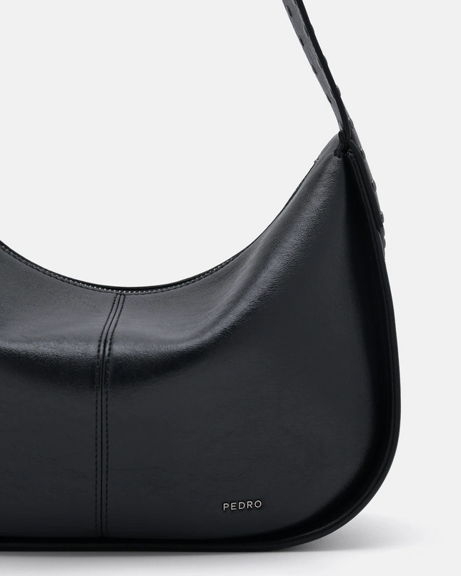 Issa Studded Shoulder Bag - Black