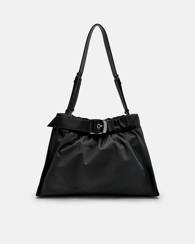 Helix Nylon Shoulder Bag - Black