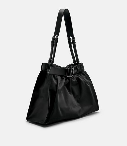 Helix Nylon Shoulder Bag - Black
