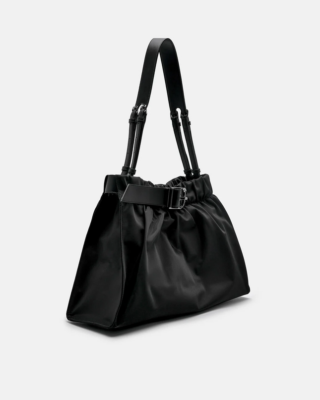 Helix Nylon Shoulder Bag - Black